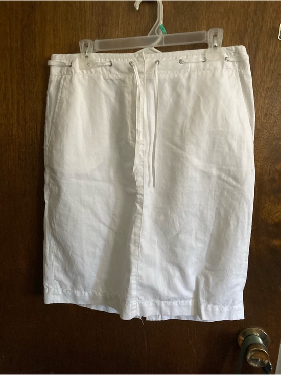 Talbots Dresses & Skirts - Talbots White Linen Pencil Skirt with Front Patch Pockets